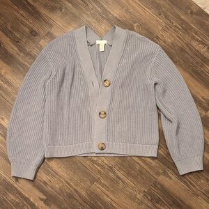 H&M Light Blue Button-Up Cardigan